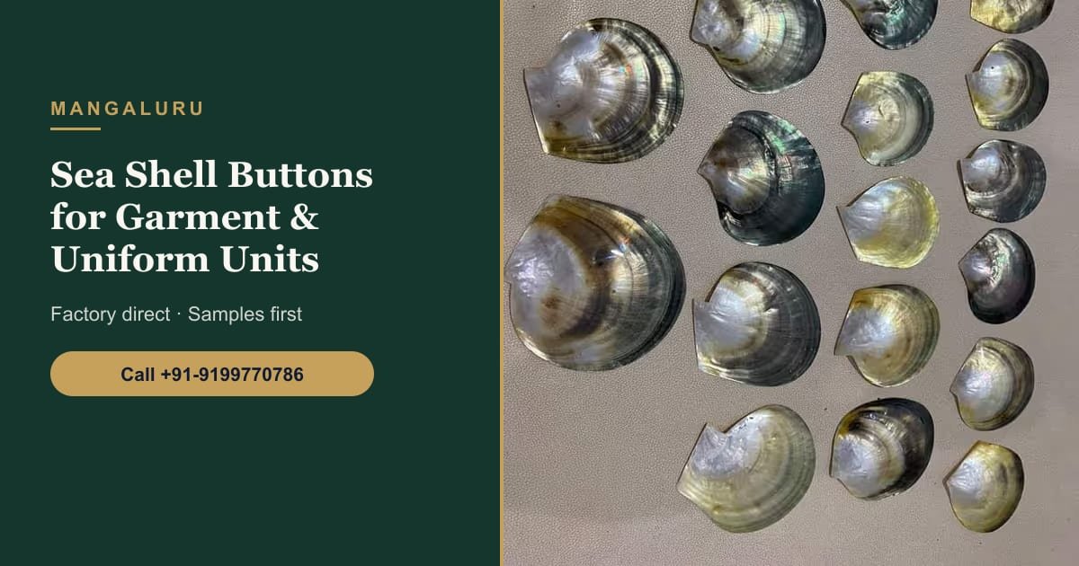 Sea Shell Buttons for Mangaluru Garment, Uniform and Tailoring Units