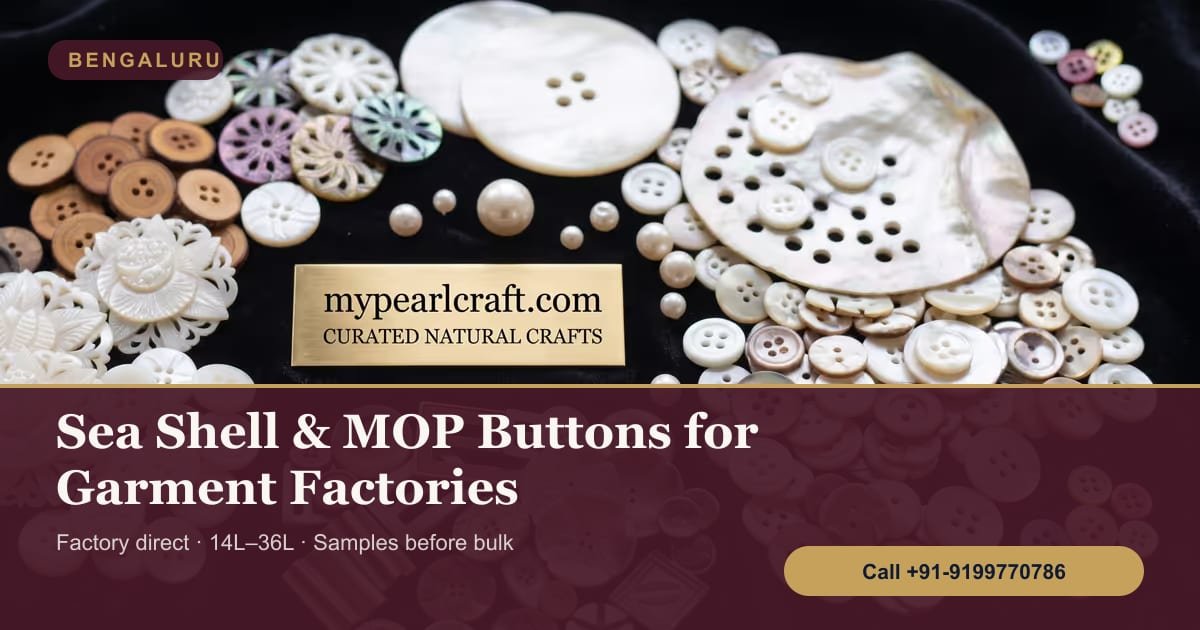 Shell Buttons Supplier for Bengaluru Garment Factories: Sea Shell & MOP Buttons in Bulk