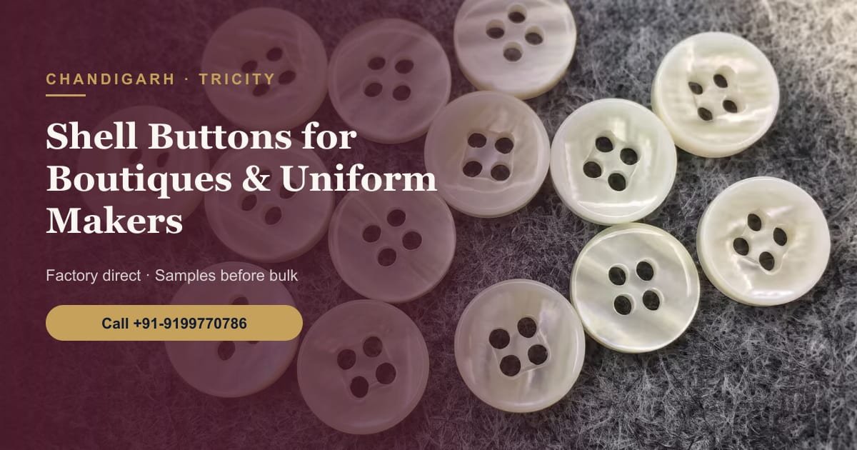 Shell Buttons for the Chandigarh Tricity: Uniform Makers, Boutiques and Garment Units in Chandigarh, Mohali and Panchkula