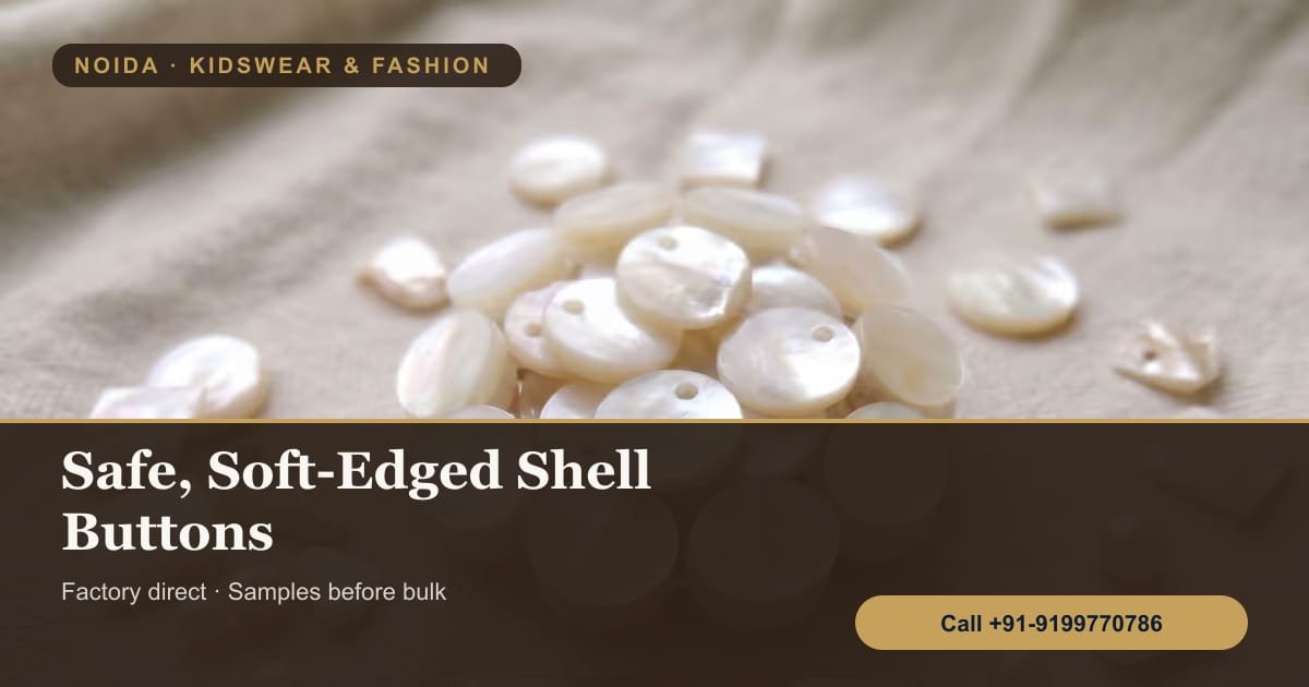 Shell Buttons for Noida Kidswear and Fashion Brands: Safe, Soft-Edged and Premium