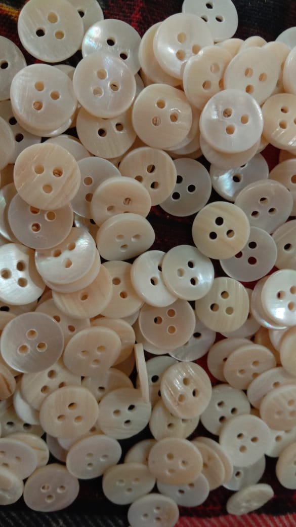 White 3-Hole Shell Buttons