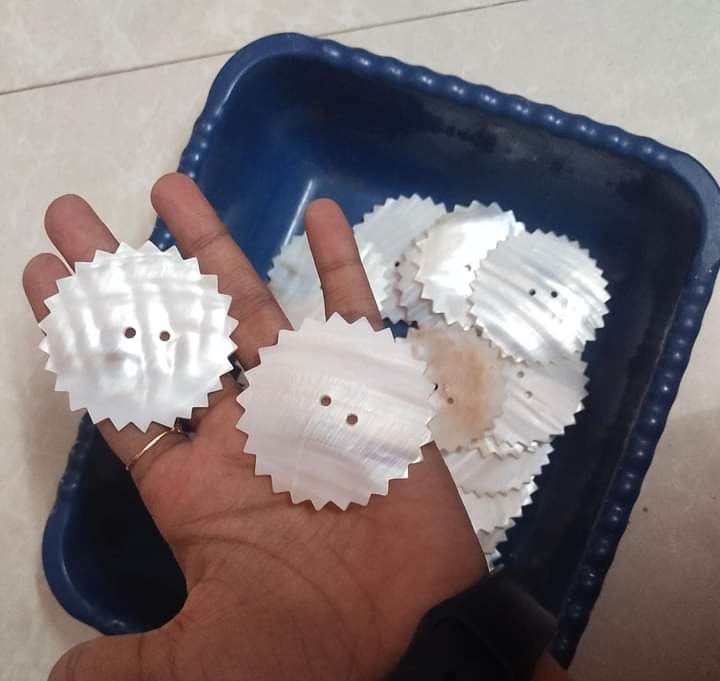Flower-Cut Shell Beads 40mm